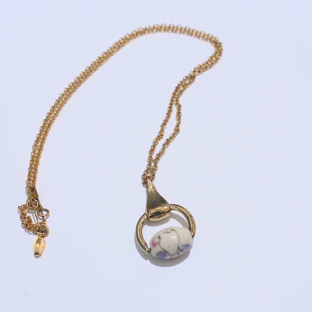 Victorian vintage floral and gold pendant